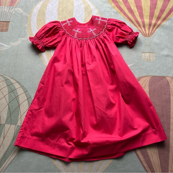 mom & me Other - Mom & Me Pink Cross Smocked Dress 12 Months